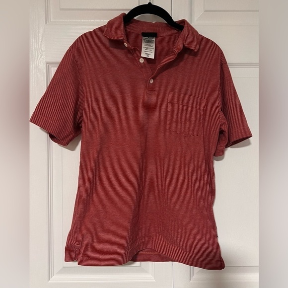 Men's Patagonia Short Sleeve Striped Polo Tee Shirt - Picture 1 of 3